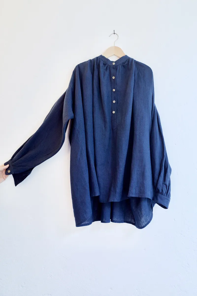 Shirt Thelma navy linen